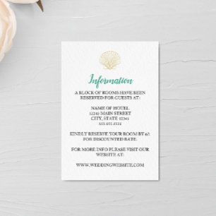 Minimalist Seashell Wedding Enclosure Card