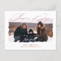 Minimalist Season of Joy Family Photo Christmas