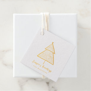 Minimalist Season's Greetings Christmas Tree Favour Tags