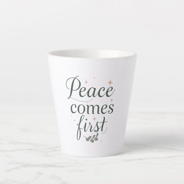 Minimalist Self Care and Zen Saying Latte Mug (Front)