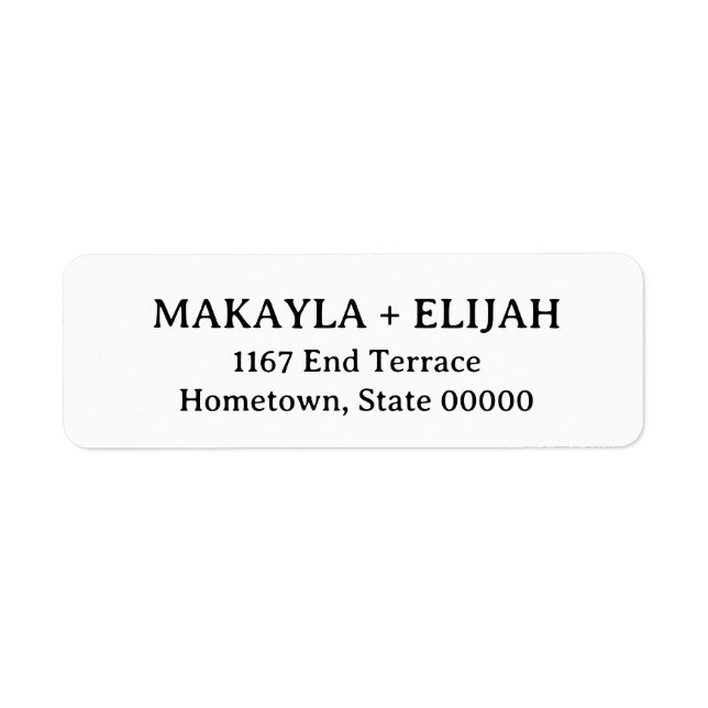 Minimalist Serif Name & 2-Line Return Address (Front)
