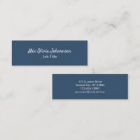 Minimalist Serious Blue Mini Business Card