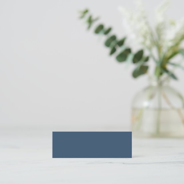 Minimalist Serious Blue Mini Business Card (Standing Front)