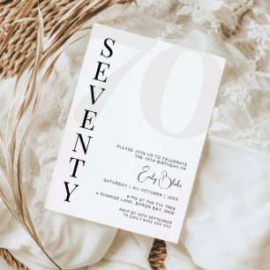 Minimalist Seventy 70th Birthday Party Invitation