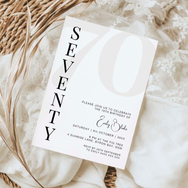 Minimalist Seventy 70th Birthday Party Invitation (Creator Uploaded)