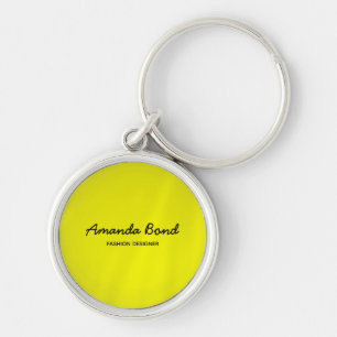 Minimalist shadow yellow custom key ring