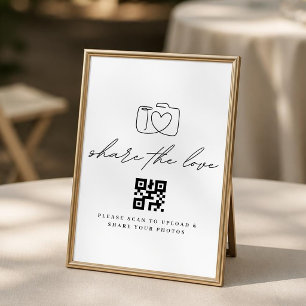 Minimalist Share the Love QR Code Photo Upload Poster