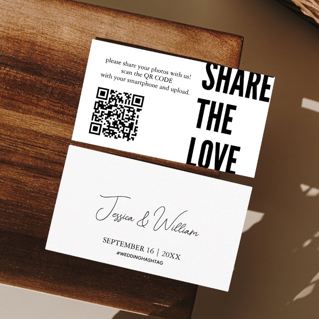 Minimalist Share The Love Qr Code | Sharing Photos Enclosure Card (Creator Uploaded)