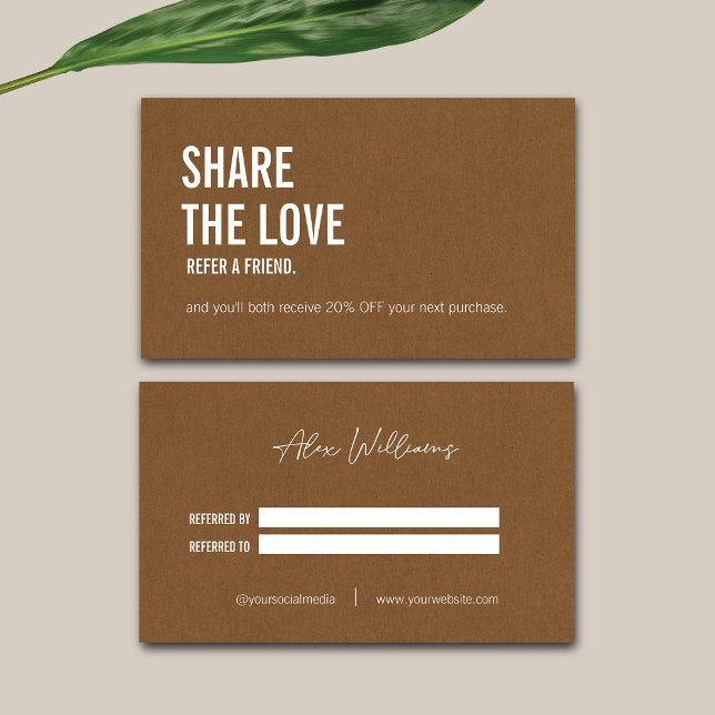 Minimalist Share The Love Referral Card (Creator Uploaded)