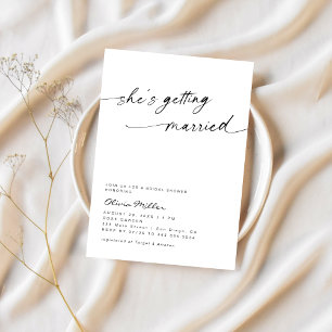 Minimalist She's Getting Married Bridal Shower Invitation