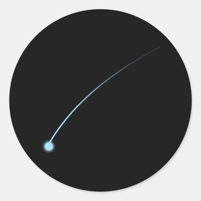 Minimalist Shooting Star Celestial Night Sky Classic Round Sticker (Front)