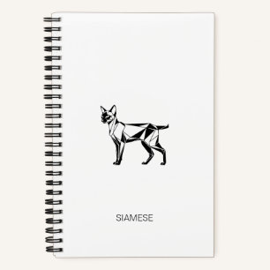 Minimalist Siamese Cat Geometric Hardcover Noteboo Notebook