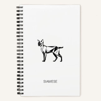 Minimalist Siamese Cat Geometric Hardcover Noteboo Notebook