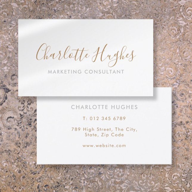 Minimalist Signature Business Card (Modern Minimalist Signature Script Business Card)