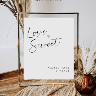 Minimalist Signature Script Love Is Sweet Favour Pedestal Sign