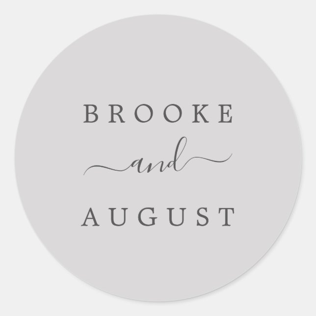 Minimalist Silver Grey Wedding Envelope Seals (Front)