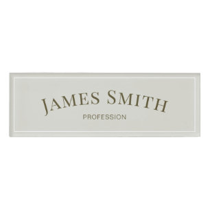 Minimalist Silver Light Grey: Elegant Professional Name Tag