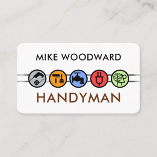 Minimalist Silver Line Handyman Tools Business Card