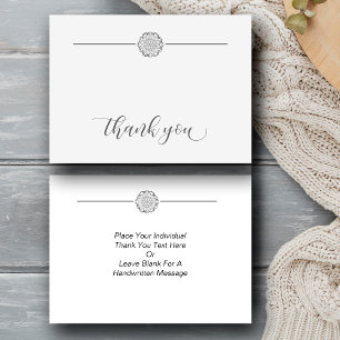 Minimalist Silver Mandala Thank You Card