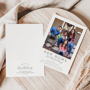 Minimalist Silver New Home For The Holidays Photo Holiday Card