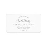 Minimalist Silver Please Note Our New Address Label<br><div class="desc">These minimalist silver please note our new address labels are perfect for a simple holiday card or moving announcement envelope. The design features classic silver grey and white typography paired with a rustic yet elegant script font with hand lettered style.</div>