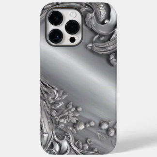 Minimalist Silver Scroll iPhone 14 Pro Max Case