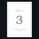 Minimalist Silver Table Number<br><div class="desc">This minimalist silver table number is perfect for a simple wedding. The modern romantic design features classic silver grey and white typography paired with a rustic yet elegant calligraphy with vintage hand lettered style. Customisable in any colour. Keep the design simple and elegant, as is, or personalise it by adding...</div>
