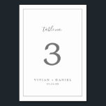 Minimalist Silver Table Number<br><div class="desc">This minimalist silver table number is perfect for a simple wedding. The modern romantic design features classic silver grey and white typography paired with a rustic yet elegant calligraphy with vintage hand lettered style. Customisable in any colour. Keep the design simple and elegant, as is, or personalise it by adding...</div>