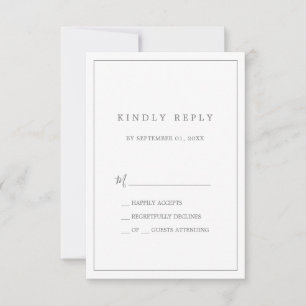 Minimalist Silver Typography Simple RSVP Card