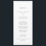 Minimalist Silver Typography Wedding Dinner Menu<br><div class="desc">This minimalist silver typography wedding dinner menu card is perfect for a simple wedding. The modern romantic design features classic silver grey and white typography. Customisable in any colour. Keep the design simple and elegant, as is, or personalise it by adding your own graphics and artwork. This menu can be...</div>