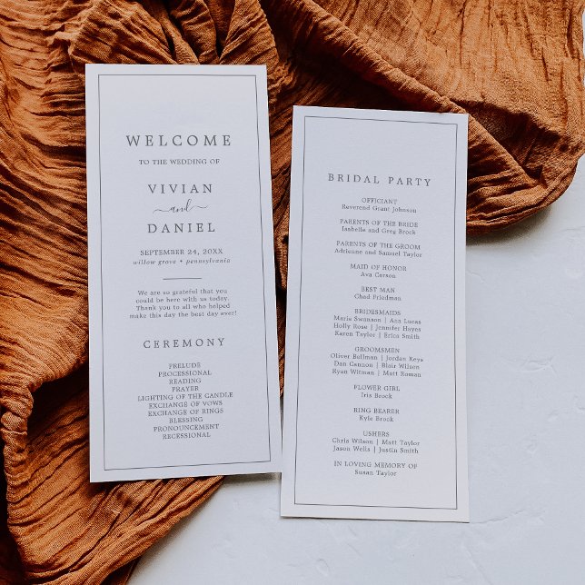 Minimalist Silver Typography Wedding Program Programme (Creator Uploaded)