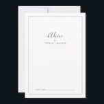 Minimalist Silver Wedding Advice Card<br><div class="desc">This minimalist silver wedding advice card is perfect for a simple wedding and can be used for any event. The modern romantic design features classic silver grey and white typography paired with a rustic yet elegant calligraphy with vintage hand lettered style. Customisable in any colour. Keep the design simple and...</div>