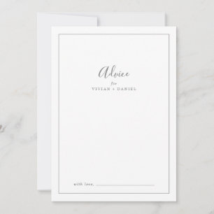 Minimalist Silver Wedding Advice Card