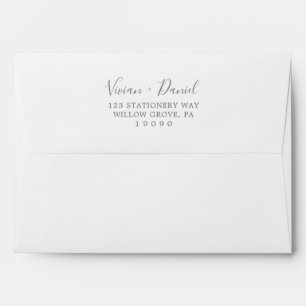 Minimalist Silver Wedding Invitation Envelope