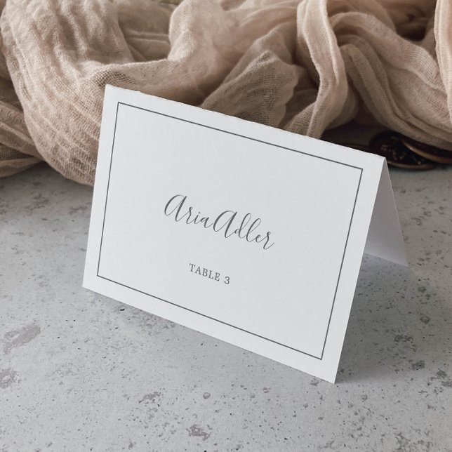 Minimalist Silver Wedding Place Cards (Creator Uploaded)