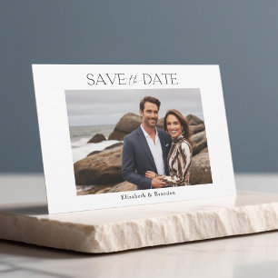 Minimalist simple 1 photo wedding save the date