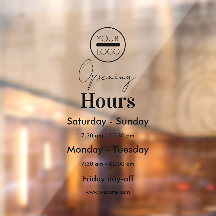 minimalist simple and professional business hours 