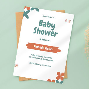 Minimalist Simple Baby Shower Invitation