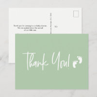 Minimalist Simple Baby shower thank you Green