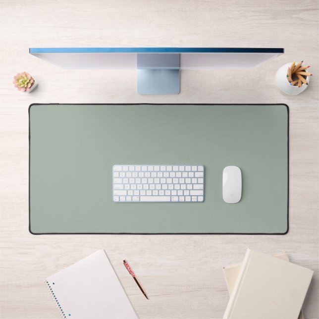 Minimalist Simple Basic Solid Colour Sage Green  Desk Mat (Office 1)