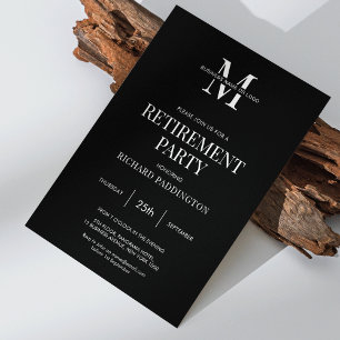 Minimalist Simple Black Employee Retirement Party Invitation