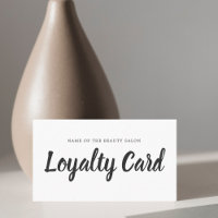 Minimalist Simple Black White Beauty Loyalty Card