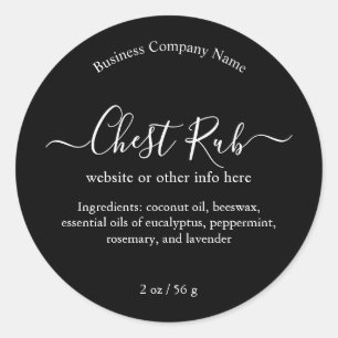 Minimalist Simple Black White Custom Product Label