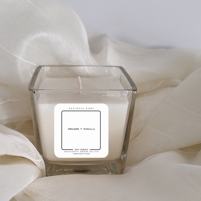 Minimalist simple black white modern candle  square sticker (Creator Uploaded)
