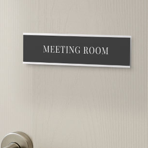 Minimalist Simple Black & White Office Room Door Sign