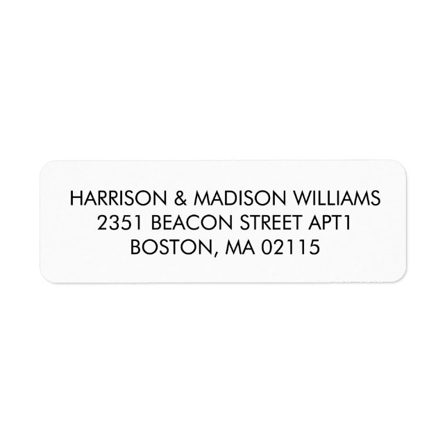 Minimalist simple black white Return Address Label (Front)