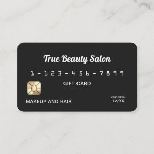 Minimalist Simple Black White Script Gift Credit Business Card