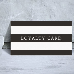 Minimalist Simple Black White Stripes Loyalty Card