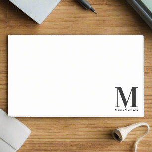 Minimalist Simple Black White Typography Name Post-it Notes