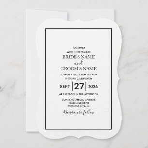 Minimalist Simple Black & White Wedding Invitation